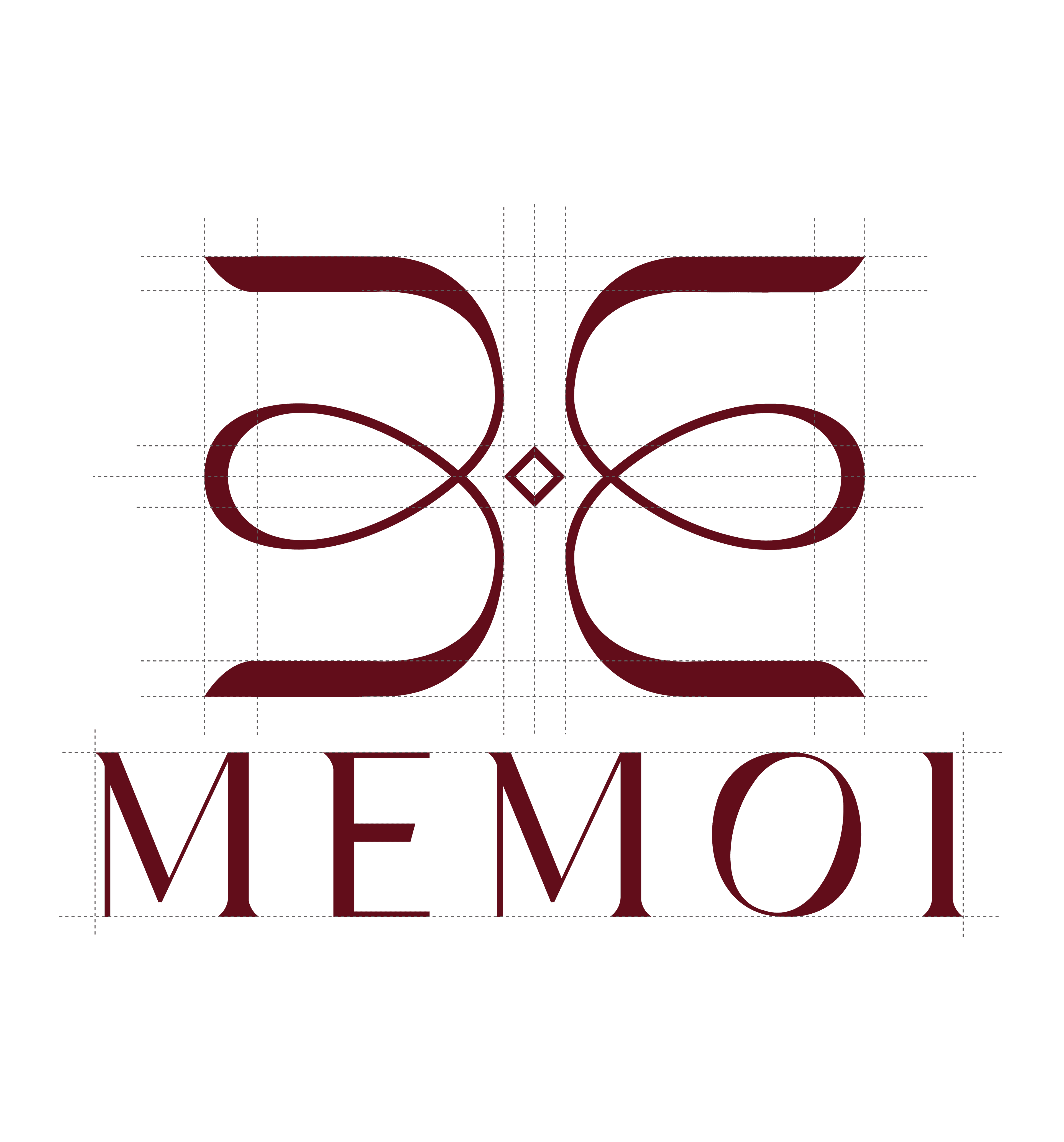 MEMOI logo construction and grid system